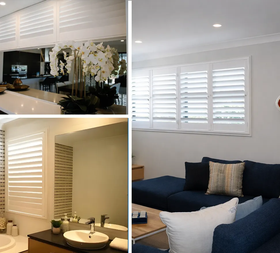 Durable Design PVC Plastic Blade Plantation Shutters Interior