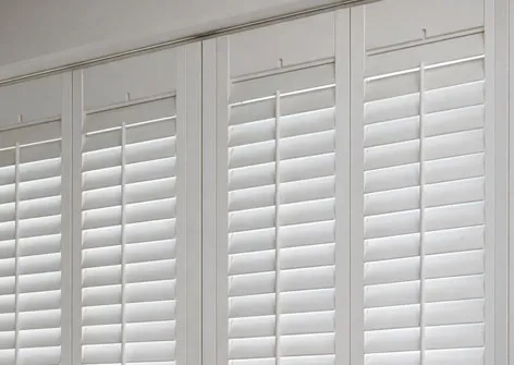 Bay Window Sliding Plantation Shutters