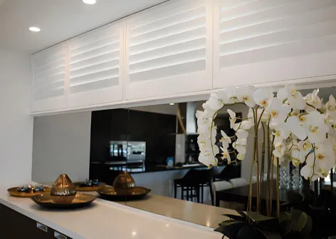 Durable Design PVC Plastic Blade Plantation Shutters Interior