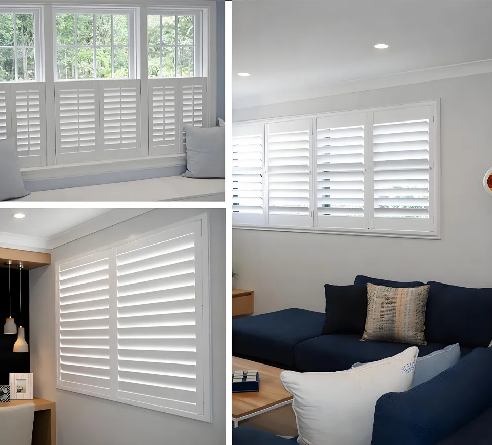 Bay Window Sliding Plantation Shutters