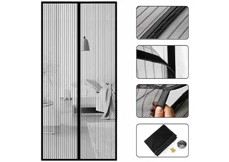 Easy-Install Polyester Magnetic Door Net