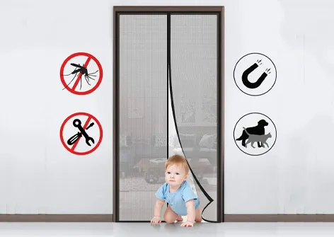 Easy-Install Polyester Magnetic Door Net